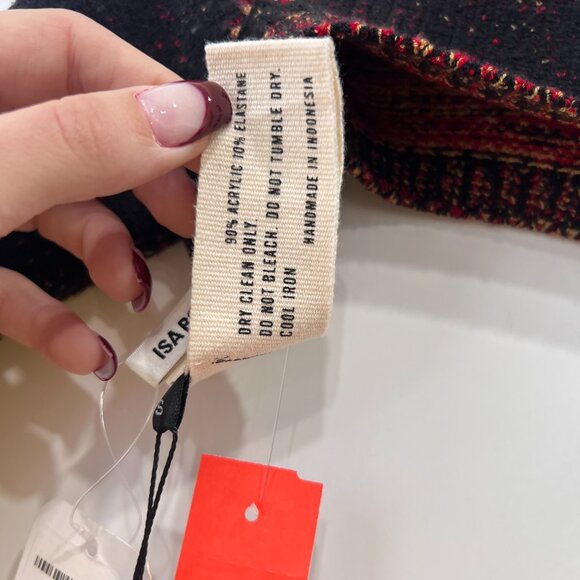 $390 NWT Isa Boulder Black Multi Plain Turtleneck LS Shrug Techno Knit Top sz S - Picture 10 of 10